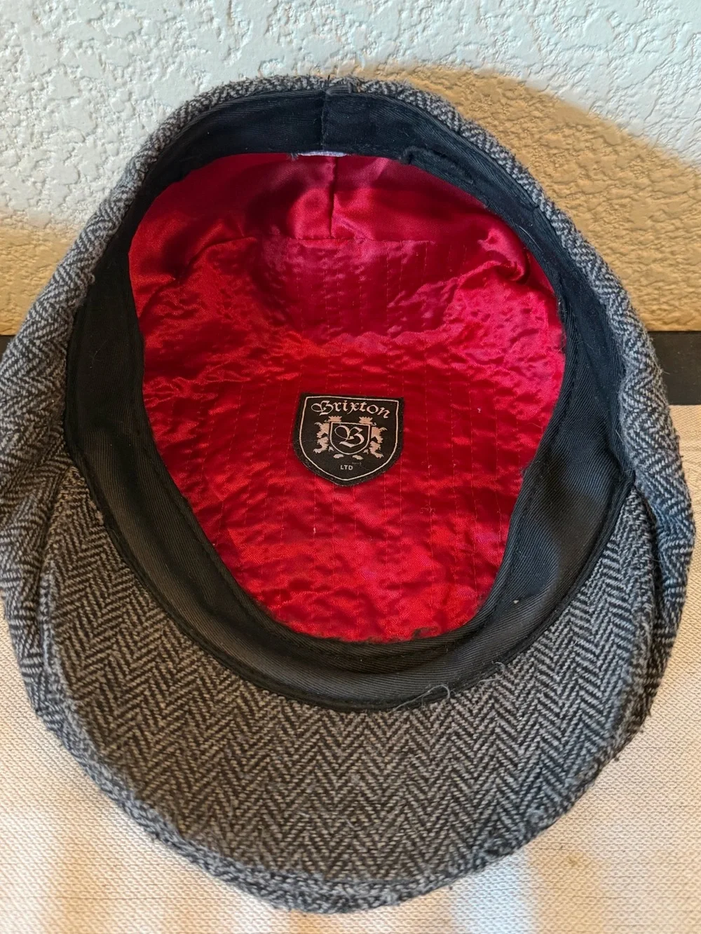 Brixton Gray Black Herringbone Brood Newsboy Cap